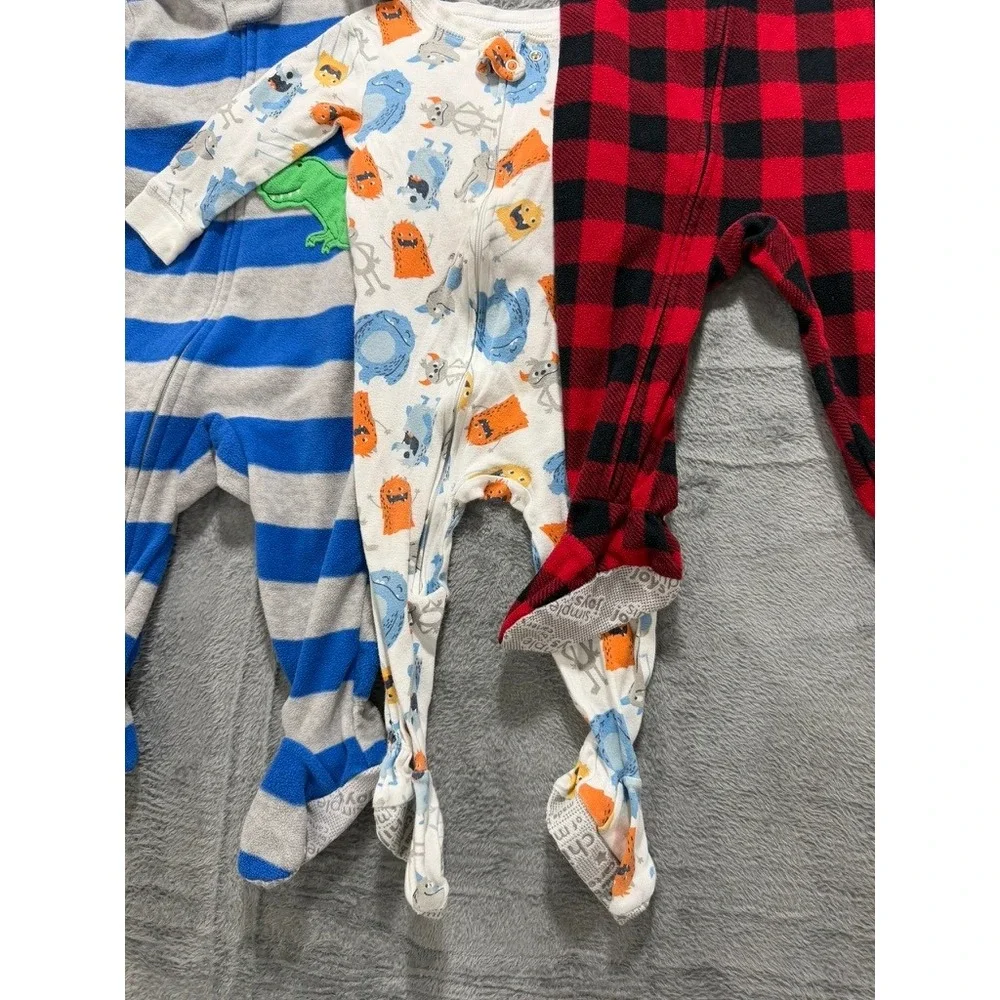Simple Joys Child of Mine by‎ Carters Baby Pajamas 12M Footed Sleepers Lot of 3